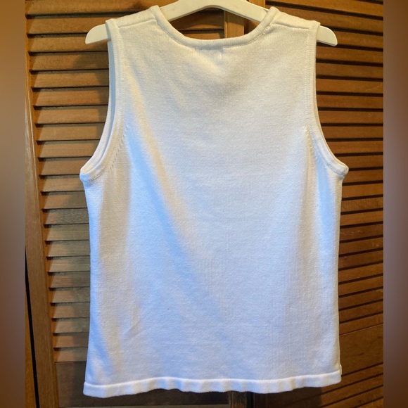 Tian Collection White Knit Sleeveless Shell - Picture 2 of 12